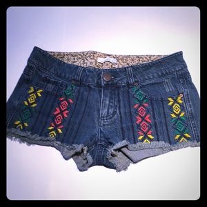 O’neill Denim Shorts with Embroidered Design, Sz 7